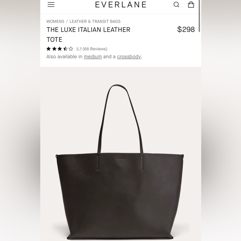 Everlane Luxe Italian Leather Tote - Dark Brown